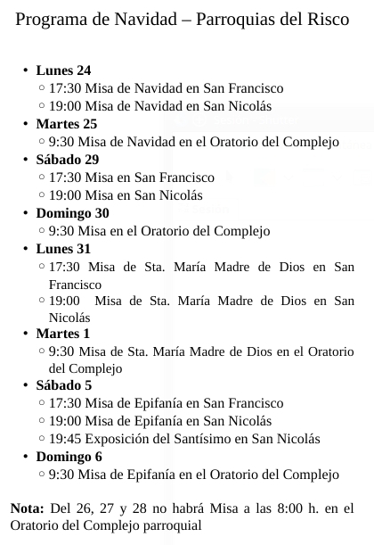 Programa de Navidad 2018